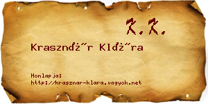 Krasznár Klára névjegykártya