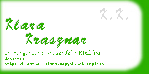 klara krasznar business card